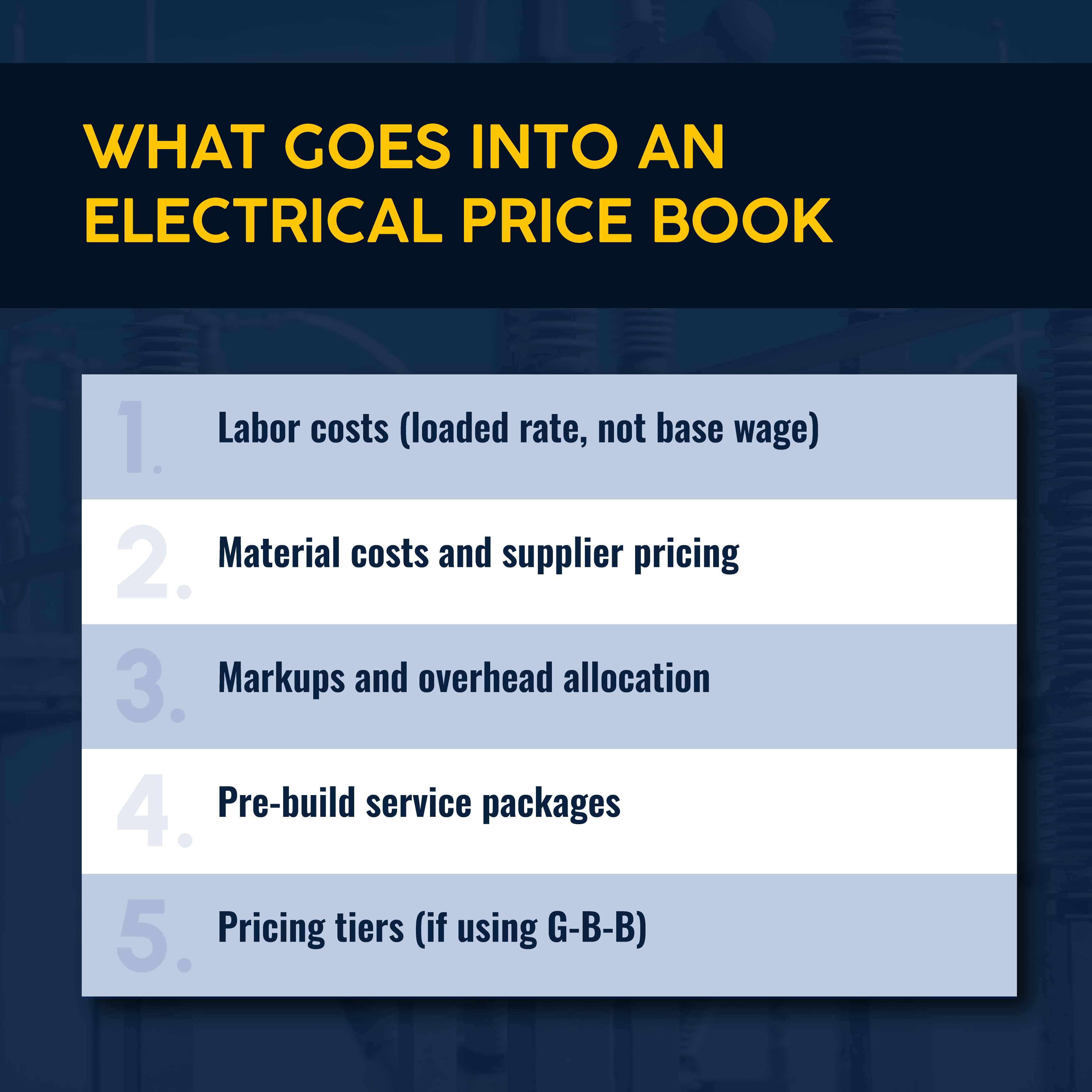 What to Include in Your Electrical Contractor Price Book